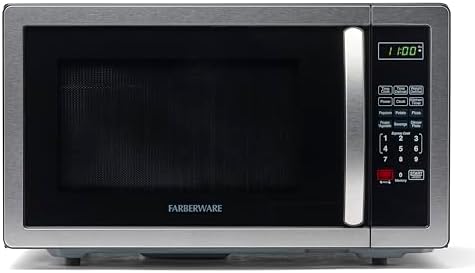 Farberware Countertop Microwave: 1000W, 1.1 cu ft, LED Lighting, Child Lock – Ideal for Apartments & Dorms