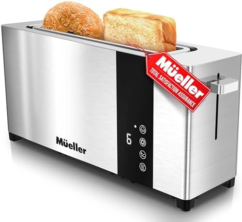 Mueller UltraToast: Stainless Steel Toaster with Wide Slots & LED Display