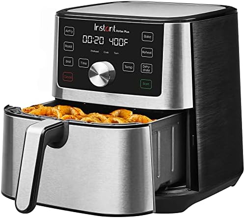 Instant Vortex Plus 4QT Air Fryer: 6-in-1 Functions, 100+ Recipes, Stainless Steel