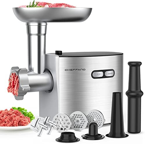 CHEFFANO 2600W Stainless Steel Meat Grinder: Heavy Duty & Efficient