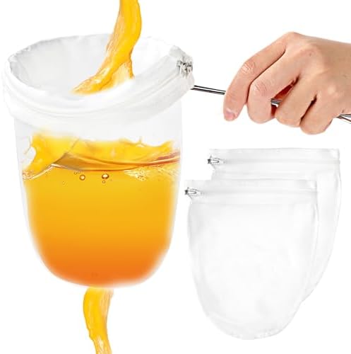 Nut Milk Bag with Stand Handle: Reusable Strainer for Juices and Yogurt