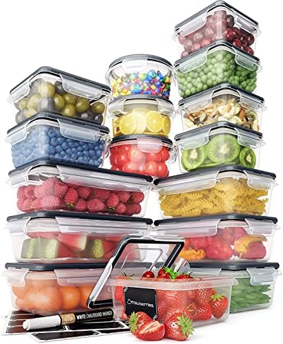   Chef’s Path 32 Piece Food Storage Containers Set Organize your pantry and kitchen with this 32 piece food storage containers set from Chef’s Path. Each set includes 16 lids and 16 containers, all made of airtight plastic to keep your food fresh for longer periods of time. These BPA-free containers come with free labels and a marker for easy organization. Say goodbye to cluttered cabinets and hello to a well-organized kitchen with Chef’s Path! 