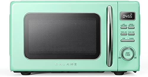 Galanz Retro Microwave: Auto Cook, Defrost, Easy Clean, Pull Handle