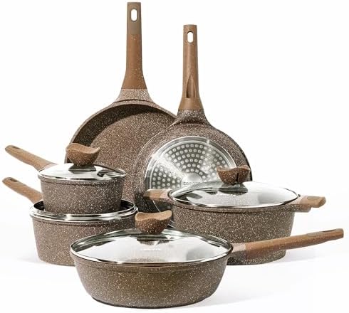 CAROTE Nonstick Cookware Set: Healthy Induction Stone Kitchen Set