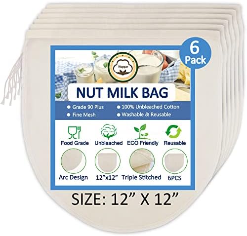 Nut Milk Bags: Multipurpose Reusable Cotton Strainer